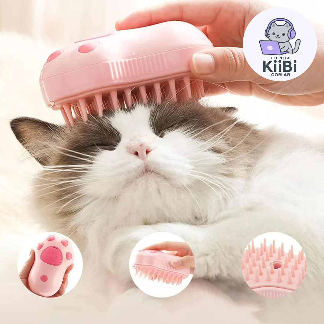 Cepillo con Vapor para Pelos de Mascotas