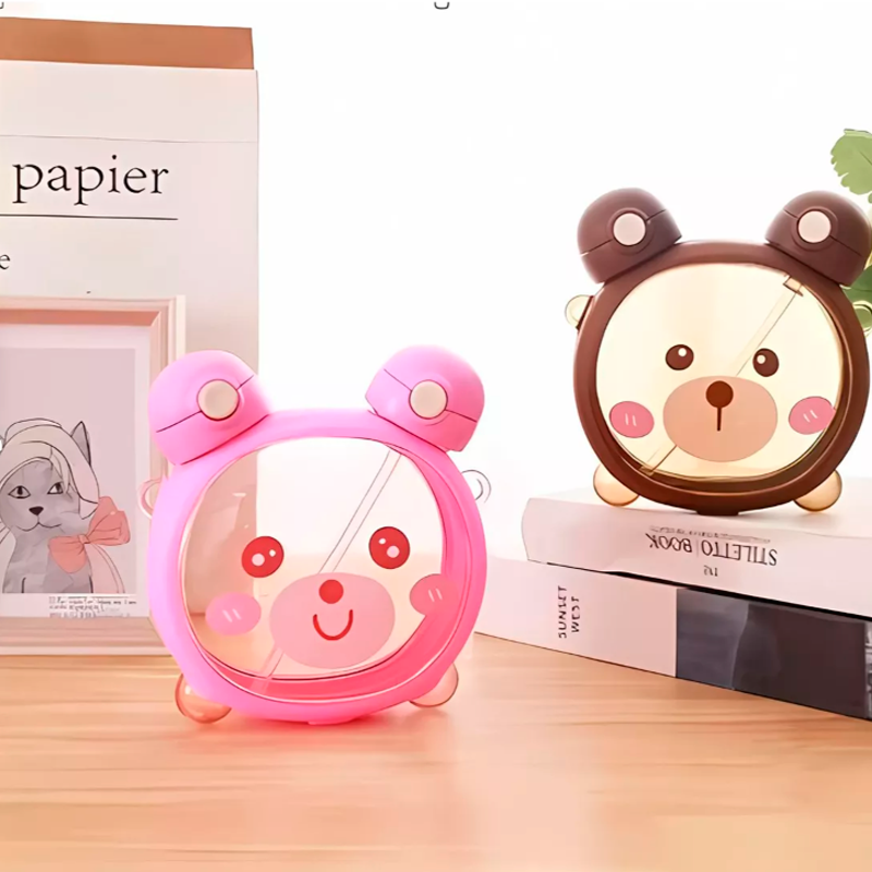 Botella Osito con Correa Doble Pico ROSA