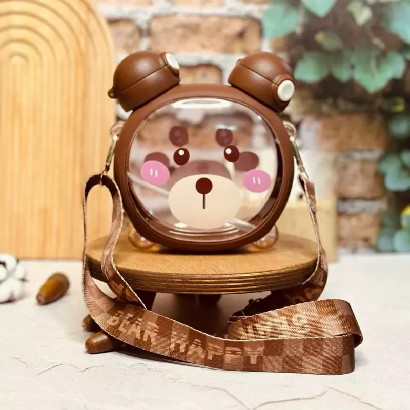 Botella Osito con Correa Doble Pico MARRON